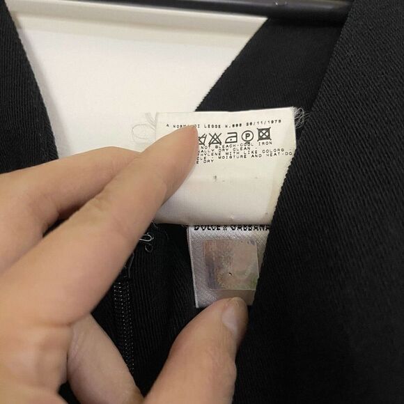 Dolce & gabbana wool black knit sleeveless vneck midi dress size US 6 - Picture 4 of 8